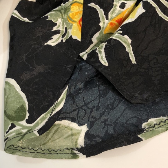 Jin Fashion Vintage Women’s Flower Print Black Blouse - Picture 11 of 13